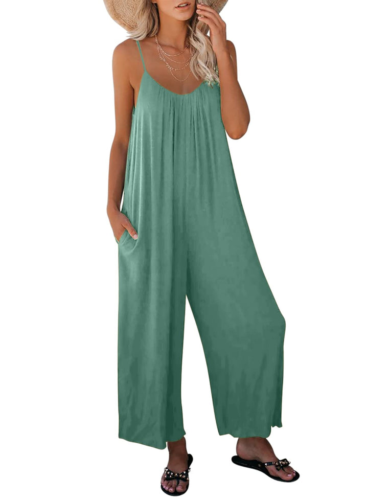 Dokotoo Damen Jumpsuit Ärmellos Jumpsuit Casual Overall Sexy Hosenanzug V-Ausschnitt Playsuit Sommer