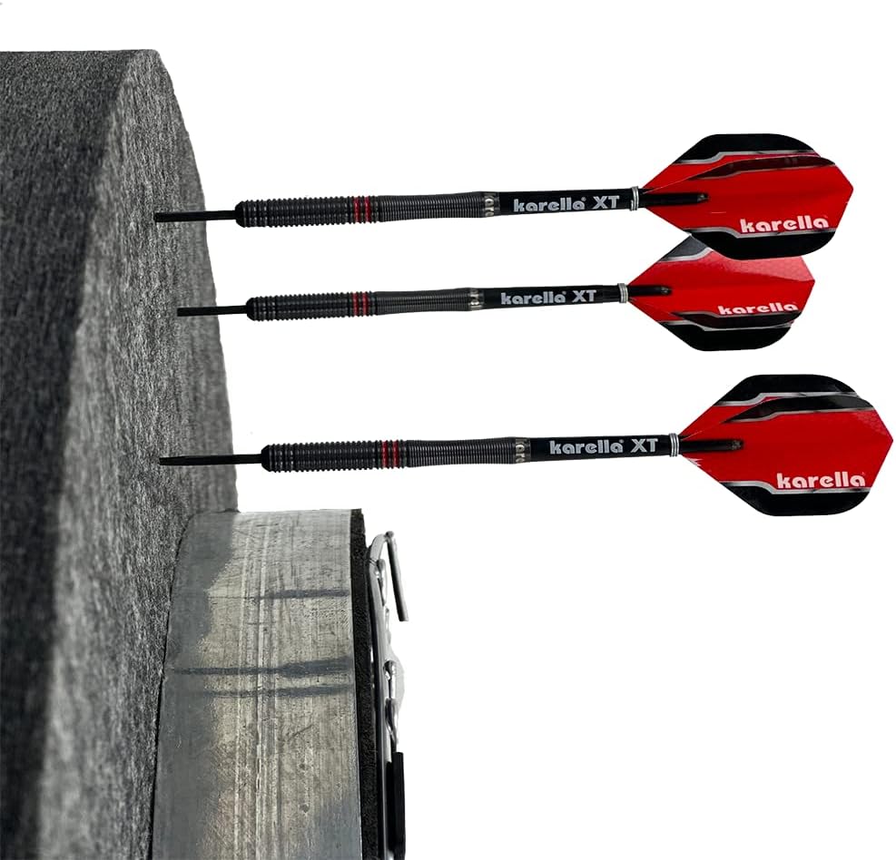 Karella Schallschutz für Steeldartboards mit integriertem Surround/Auffangring, 80% Geräuschreduzier