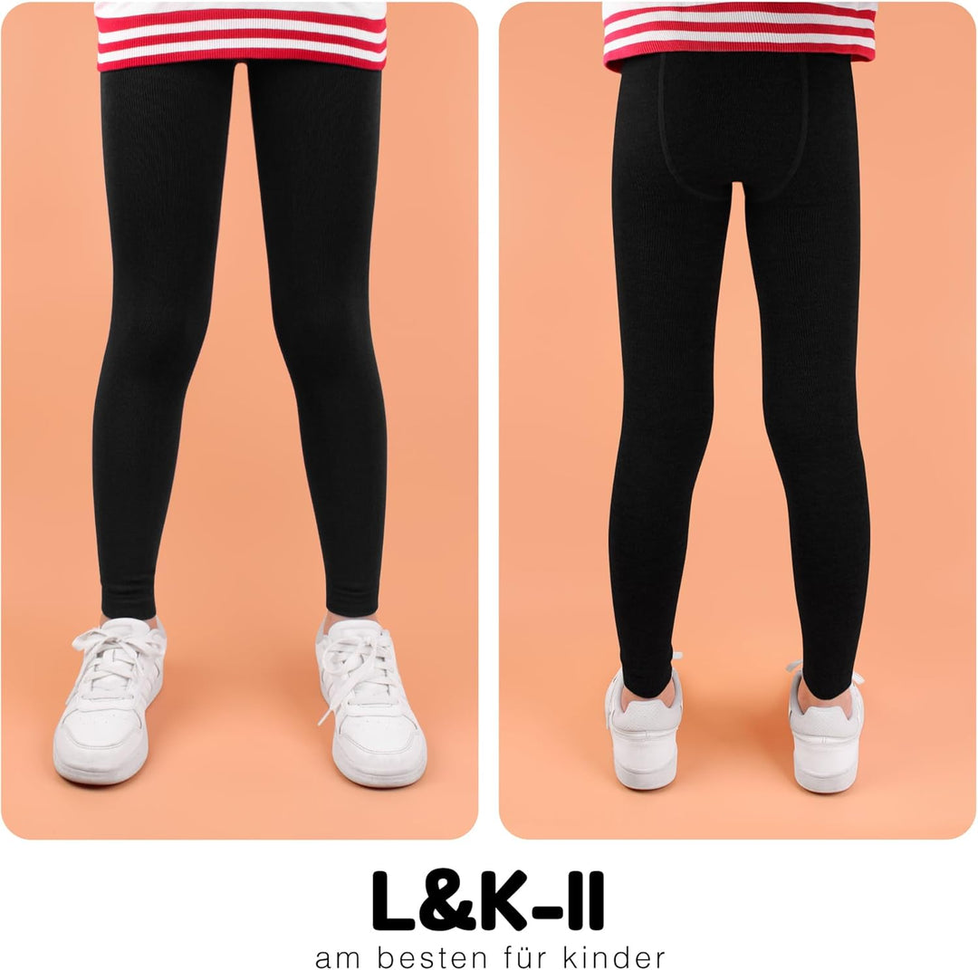L&K-II 5er Pack Jungen Leggings Kinder Hosen Pants Herbst Frühling Baumwolle Knöchellang 2777 110-11