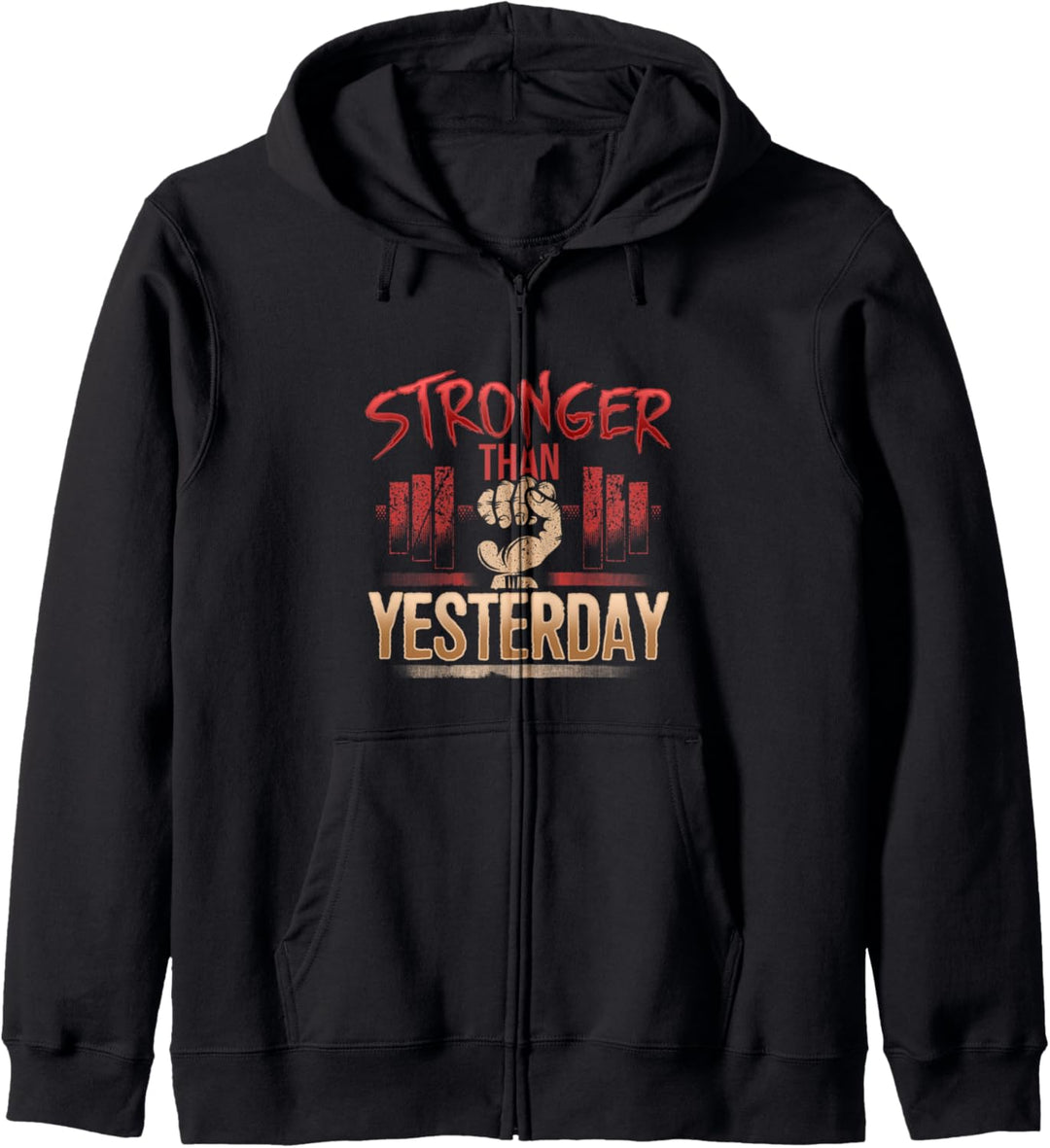 Stärker als gestern Motivational Workout Fitness Kapuzenjacke