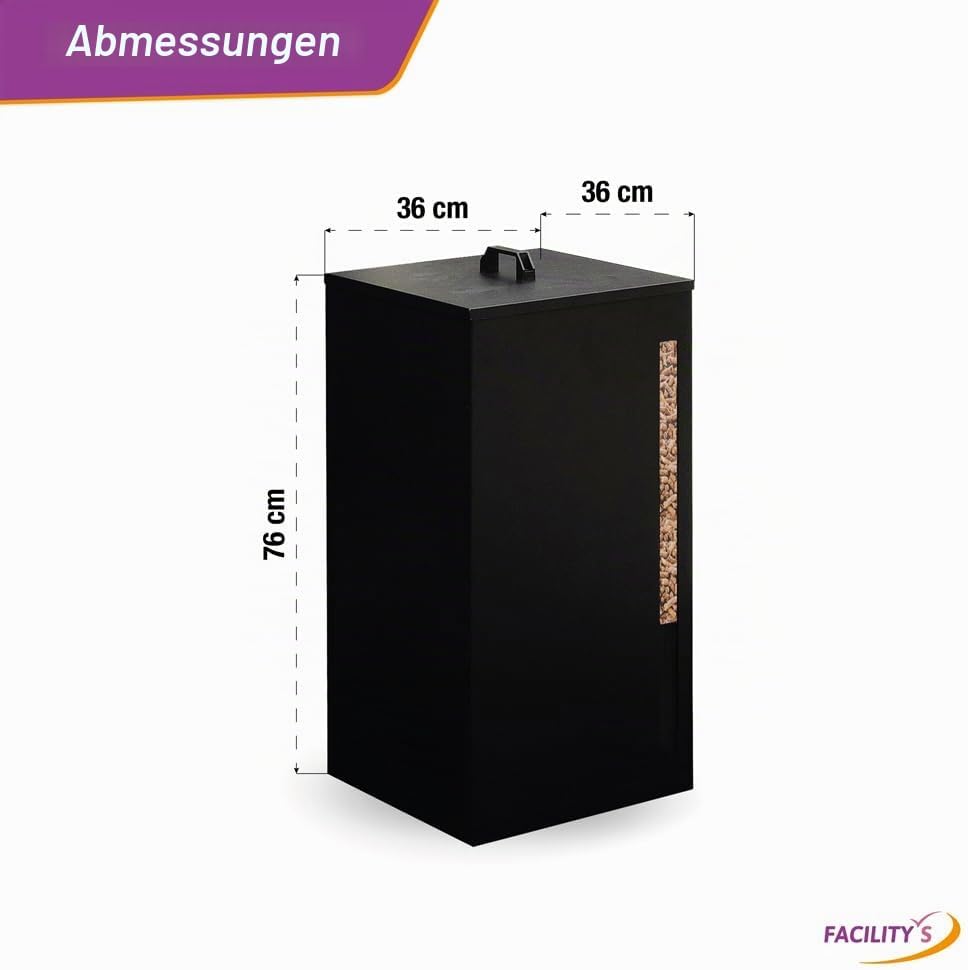 Dose für Holzpellets und Pellets - 45 kg Fassungsvermögen