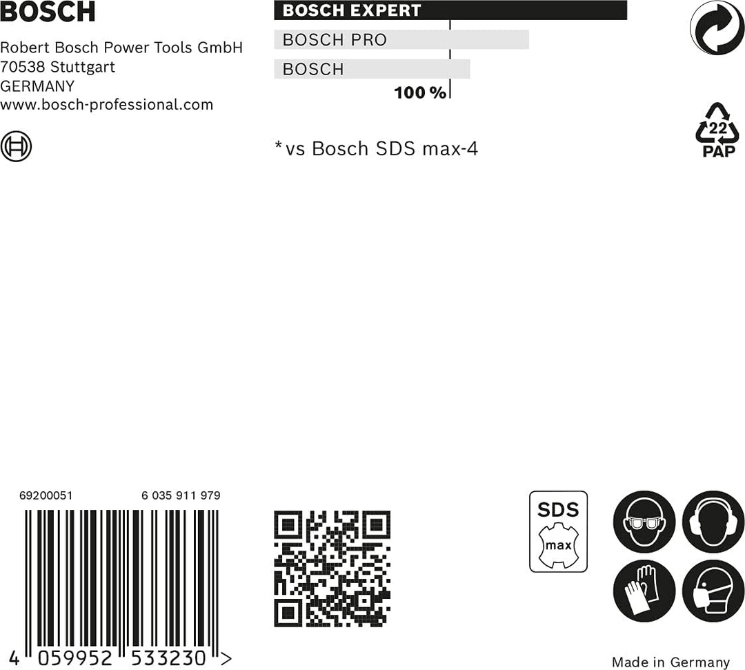 Bosch Professional 1x Expert SDS max-8X Hammerbohrer (für Stahlbeton, Ø 28,00x720 mm, Zubehör Bohrha
