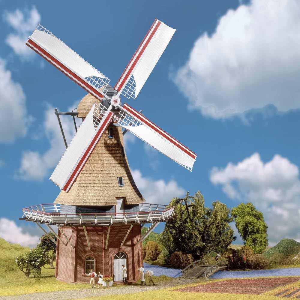 FALLER Windmühle Modellbausatz mit 169 Einzelteilen 180 x 180 x 320 mm I Modelleisenbahn Zubehör H0