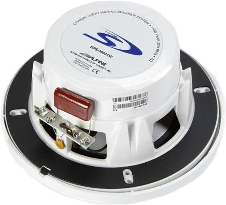 KIT SET FÜR ALPINE SPS-M601W 2 weiss 2-Wege Koaxial Marine Lautsprecher 16,5 cm 165 mm 6.5" wasserdi