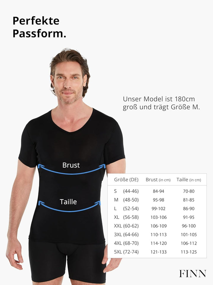 FINN Anti-Schweiss Shirt Herren mit Einlage am Rücken und integrierten Achselpads gegen Starkes Schw
