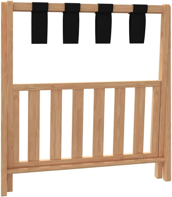 Gepäckablage aus Bambus 68 x 38 x 58 cm klappbar mit zwei Ablagen, Kofferständer und Gepäckständer f
