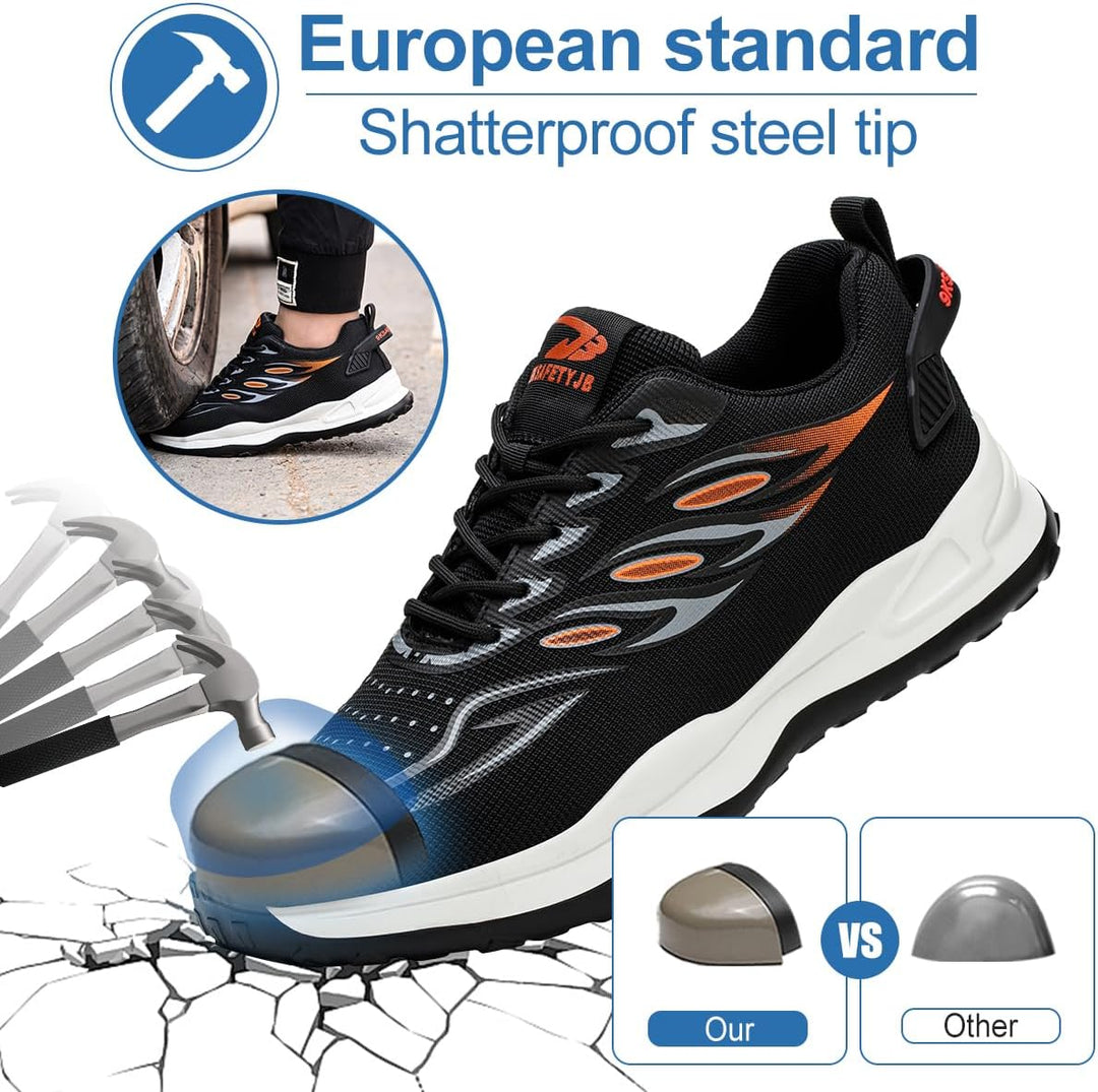 YEKOYIOO Arbeitsschuhe Sicherheitsschuhe Herren Damen Leicht Sportlich Atmungsaktiv Stahlkappenschuh