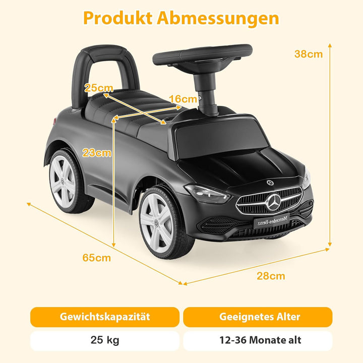 SOARS Kinder Rutschauto, Rutschfahrzeug mit Lenkrad, Sound, Stauraum, Spielzeugauto Jungen & Mädchen
