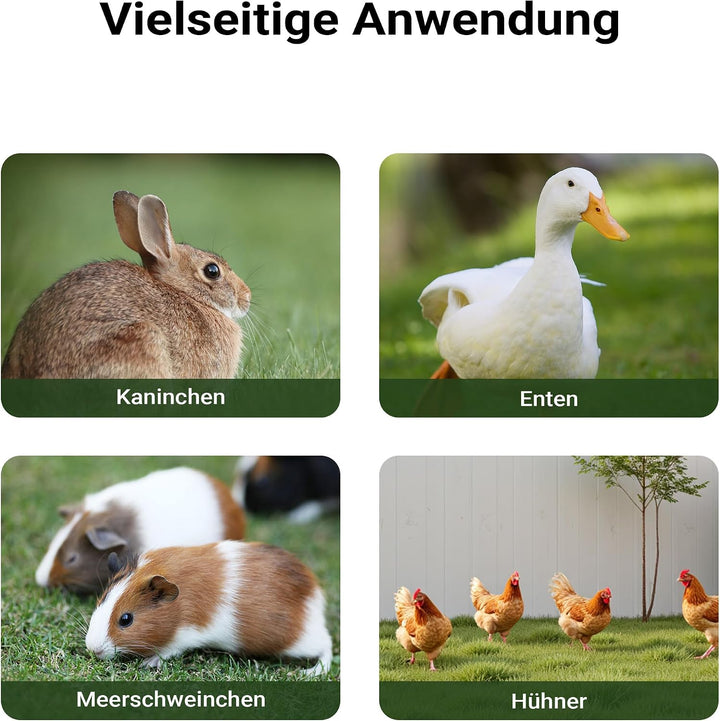 Wiltec Hasenstall 2190 x 530 x 850 mm mit Freilaufgehege und erhöhtem Unterschlupf aus Fichtenholz,