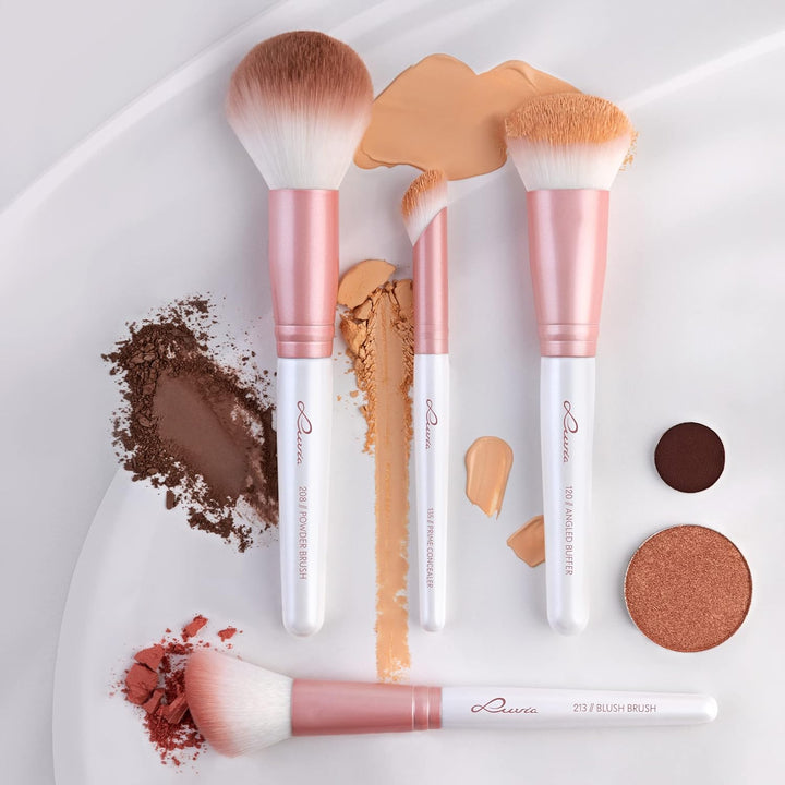 Make-Up Pinselset Luvia, Flawless Face Brush Set, Gesichtspinsel-Set, 4 Vegane Kosmetikpinsel, Schmi