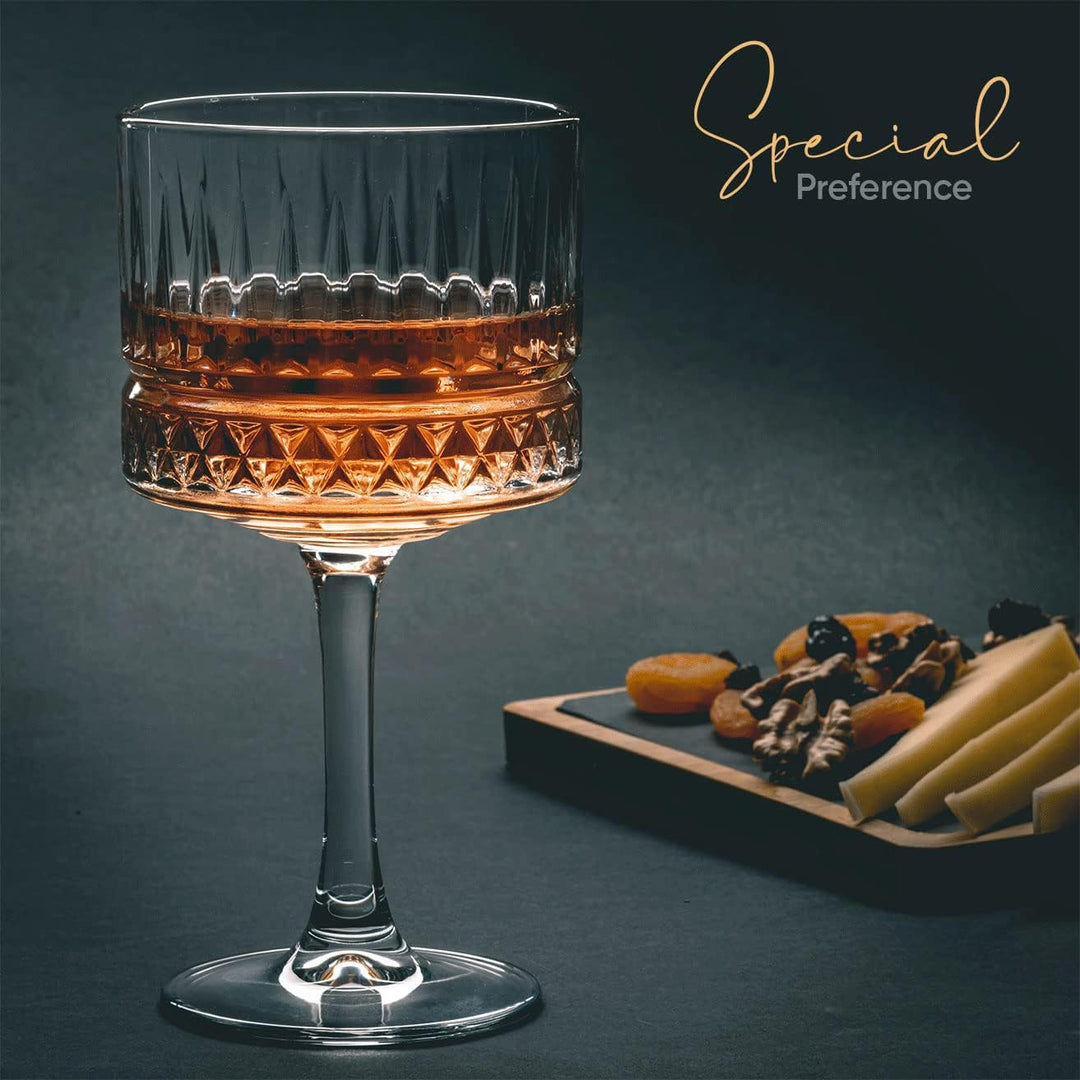 Vintage Coupe Gläser 2er-Set, (500 ml/17oz), Champagner, Martini, Cocktailgläser, Grosse Quadratisch
