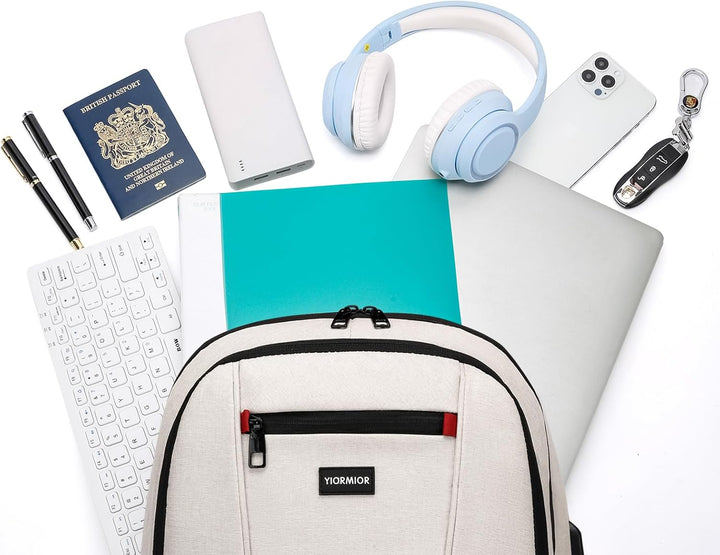 YIORMIOR Schulrucksack Jungen Mädchen Teenager Rucksack Herren Damen für 15,6 Zoll Laptop Rucksack A
