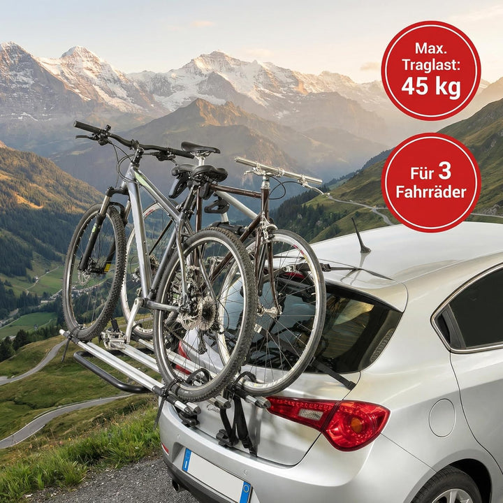 Fahrrad Heckträger - Fahrradträger Heckklappe - VDP Steelbike 3 - universal Auto Fahrradträger - Hec