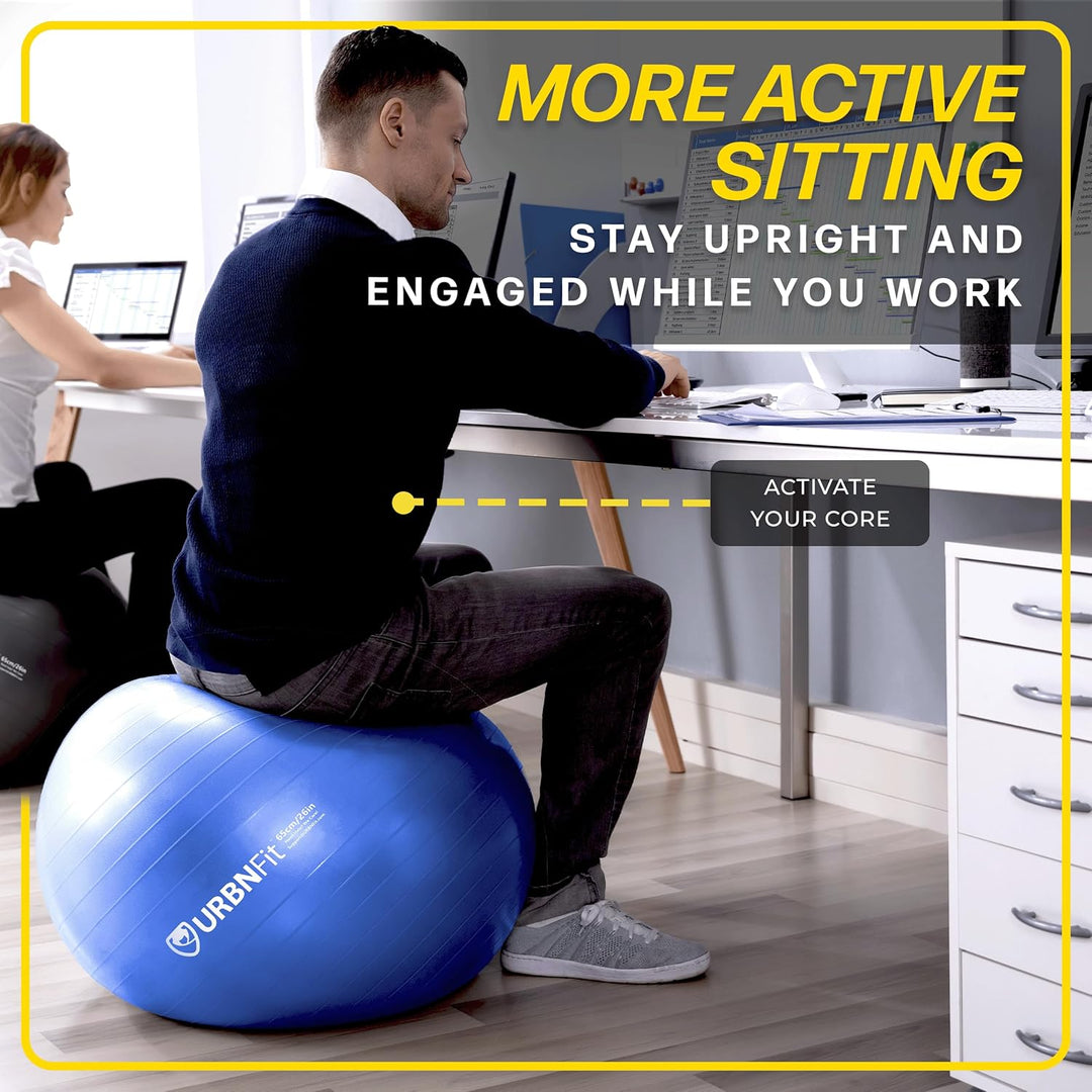 URBNFit Gymnastikball – Yoga-Ball für Workout, Schwangerschaftsstabilität, Anti-Burst, Schweizer Bal