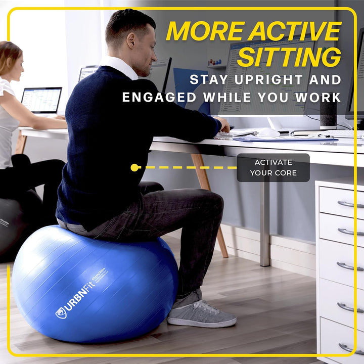 URBNFit Gymnastikball – Yoga-Ball für Workout, Schwangerschaftsstabilität, Anti-Burst, Schweizer Bal