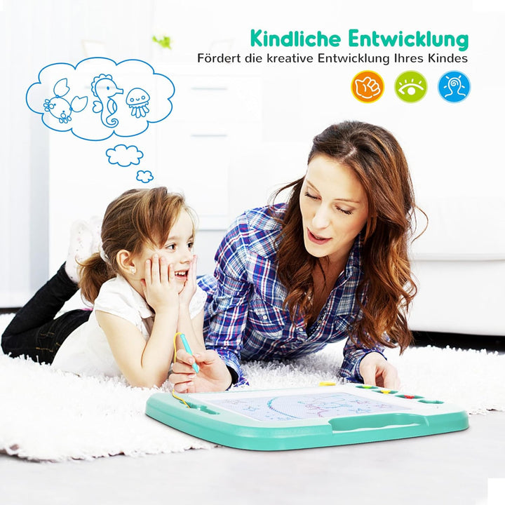 SGILE Grosse Magnetische Maltafel Zaubertafel, 42x32cm Zeichentafel Zaubermaltafel Malbrett mit 4 Fo
