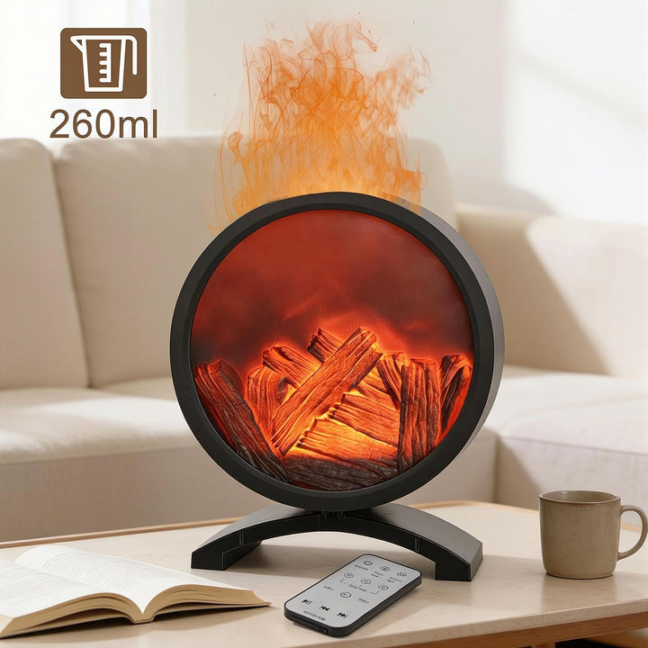 Aroma Diffuser, Diffuser Ätherische Öle mit 5 Farben Licht Flammeneffekt, Wasserlose Abschaltautomat
