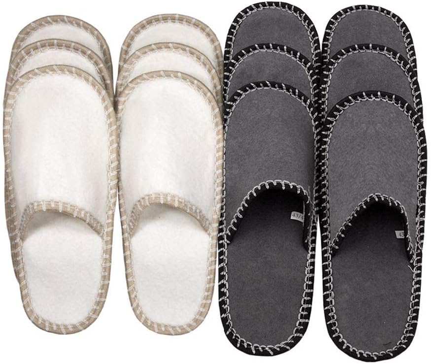 Weihnachten Filz Gästehausschuhe 6er Set Filzpantoffeln mit Antirutsch Sohle Unisex Grösse 38/44 Pas