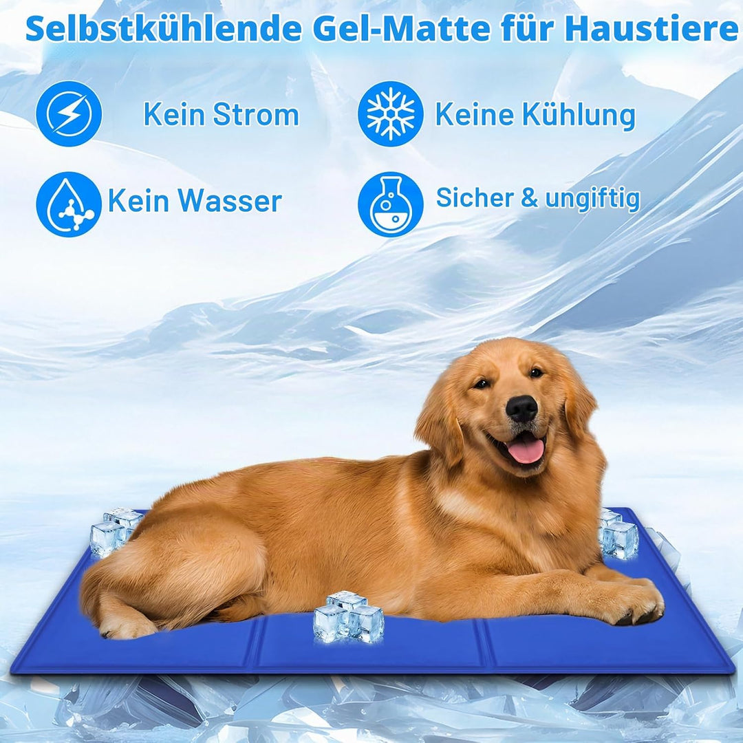 Selbstkühlende Kühldecke für Hunde 90x50cm, Sicher und Nicht-Giftiges Gel, ideal für Sommer, Zuhause
