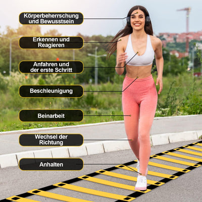 Vigevee Speed & Agility Training Set Koordinationsleiter, Trainingsset Enthält 1 Agility Leiter, 6