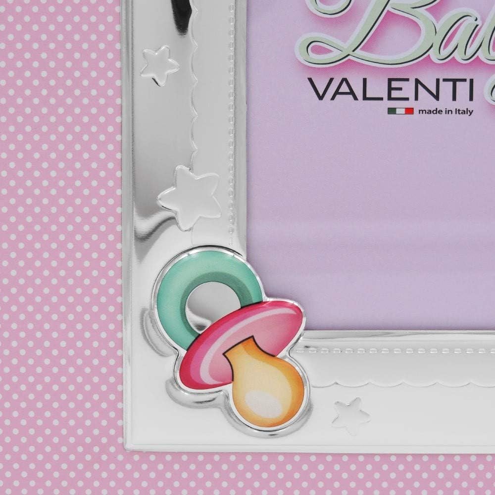 Valenti Argenti Rosa Fotoalbum aus Kunstleder mit Dekoration Schuhe und Schnuller Pink, Pink