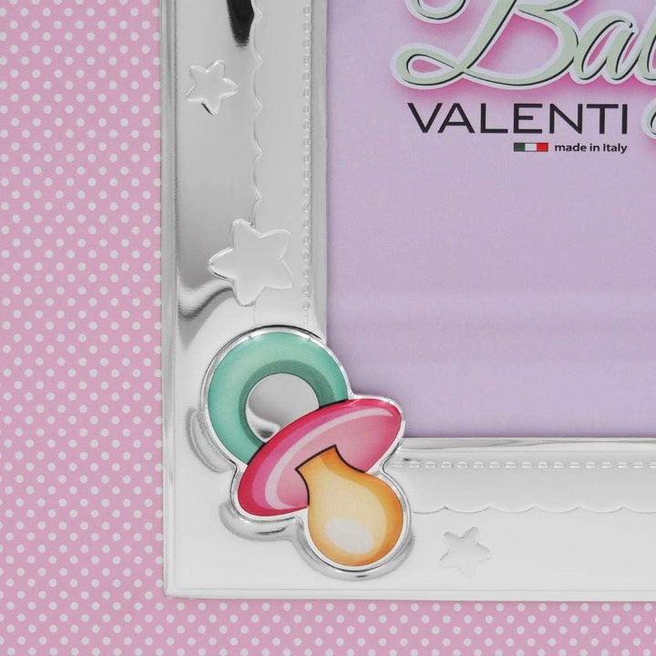 Valenti Argenti Rosa Fotoalbum aus Kunstleder mit Dekoration Schuhe und Schnuller Pink, Pink