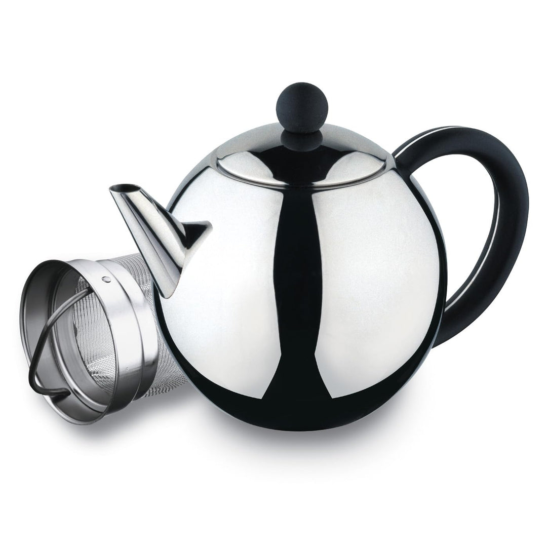 Grunwerg ST-050X Café Olé Rondo Teekanne mit Teeei – 18/10 Edelstahl, 50,oz, 1500 ml ml 1.5L Edelsta