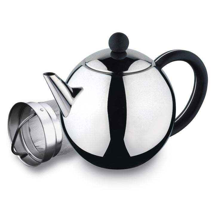 Grunwerg ST-050X Café Olé Rondo Teekanne mit Teeei – 18/10 Edelstahl, 50,oz, 1500 ml ml 1.5L Edelsta