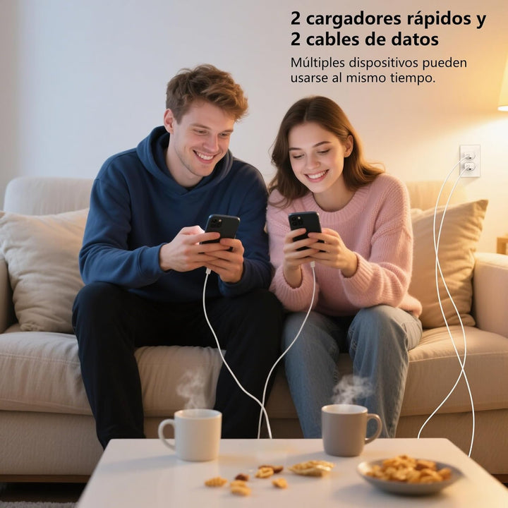 2 Pack 20W USB C Schnellladegerät PD 3.0 für iPhone & iPad + 2m USB-C Schnellladekabel –Handy Ladege