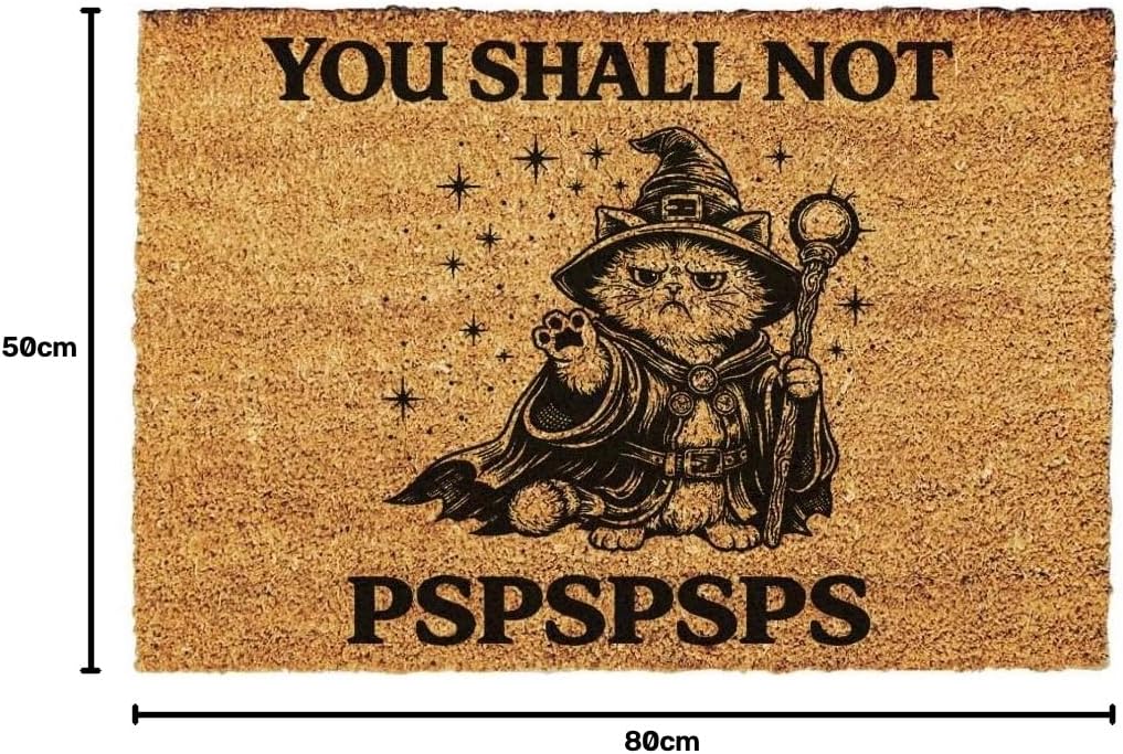 Giftstory Kokosmatte Fussmatte Kokos „You Shall Not PSPSPSPS“ für Innen und Aussen 80x50 Fussmatte H