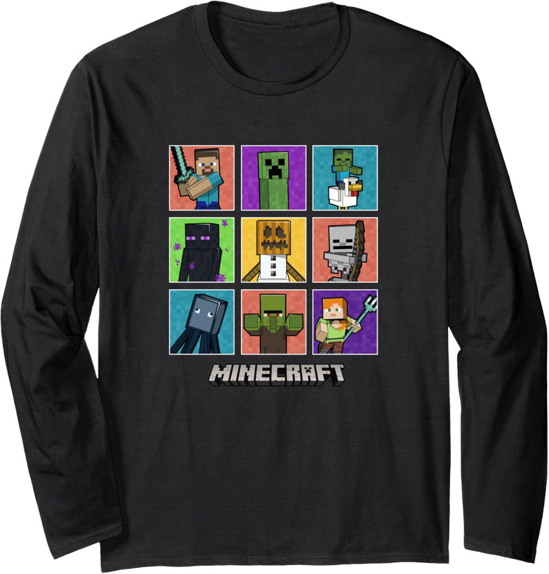 Die Minecraft-Gruppe hat eine farbige Box Up gedreht Langarmshirt