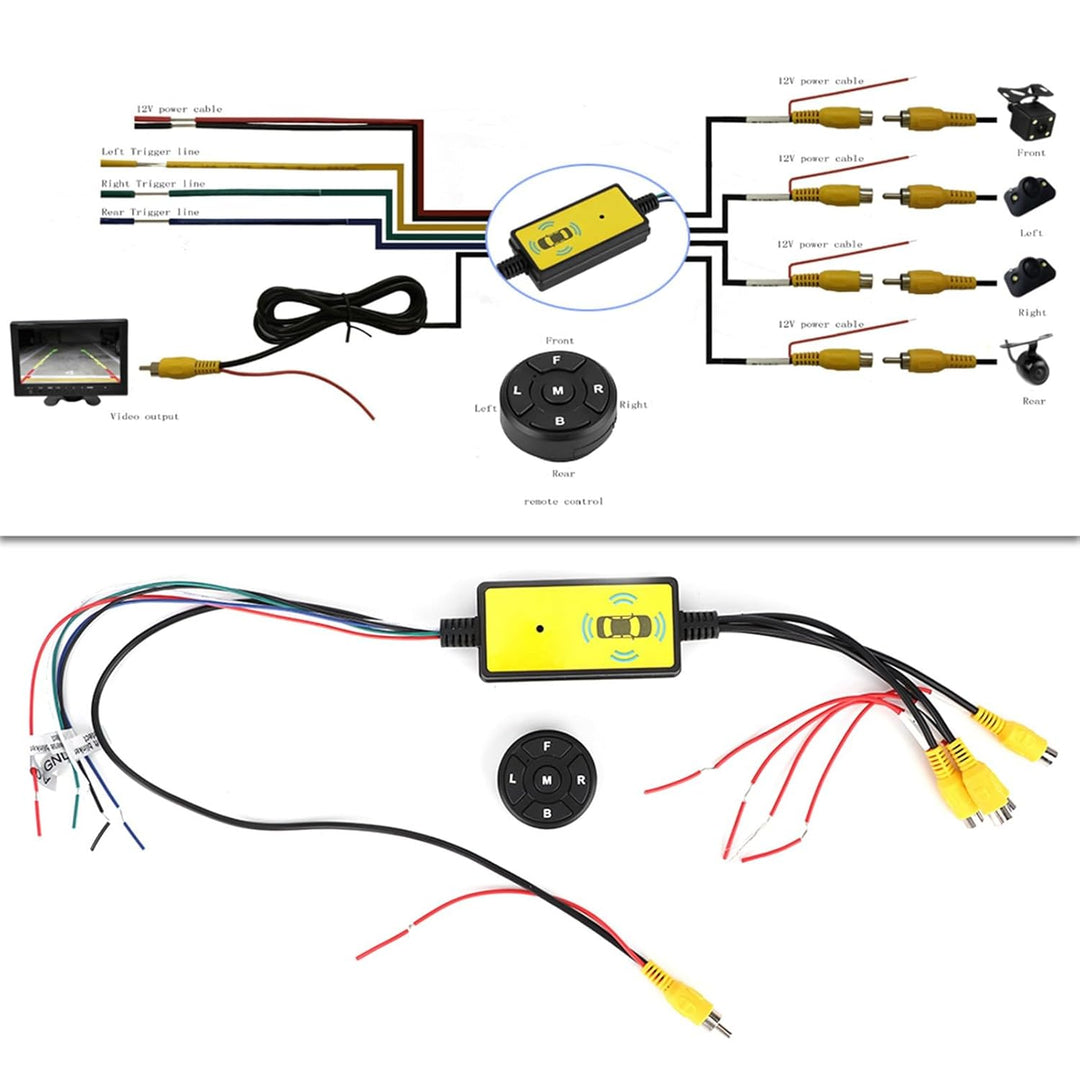 Bediffer Auto R¨¹ckfahrkamera Splitter Schalter, 4 Eing?nge 1 Auto Video Umschalter Videosystem Auto