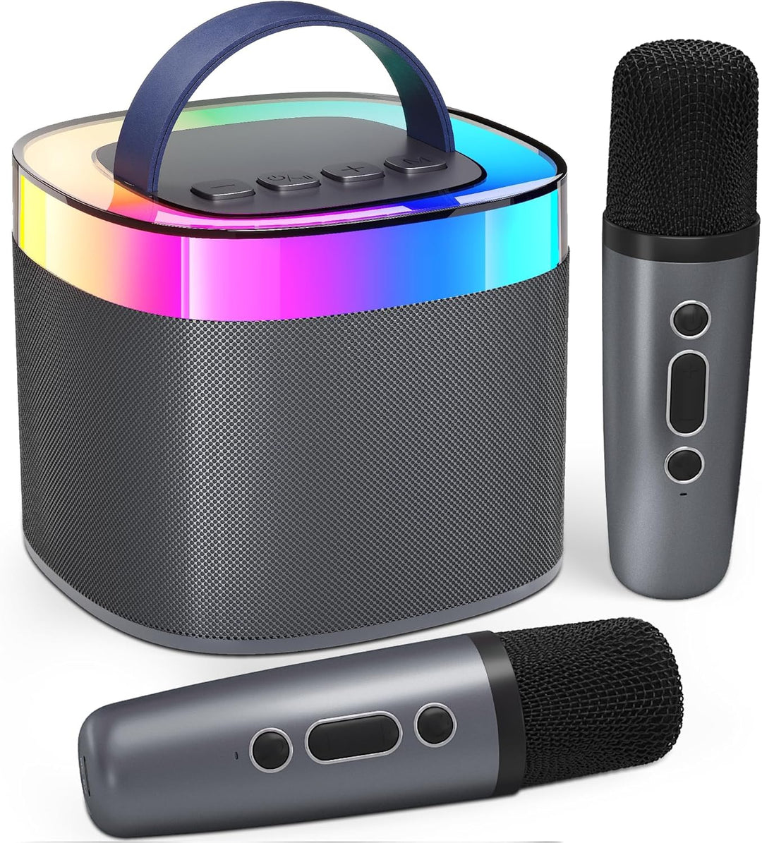 Ankuka Tragbare Karaoke-Maschine, Bluetooth Karaoke Lautsprecher mit 2 Mikrofon, Pickups und Party L