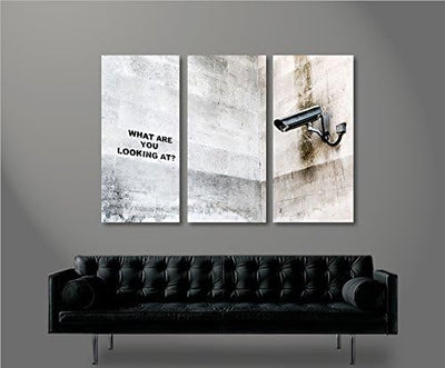 islandburner Bild Bilder auf Leinwand Banksy Modern Art 3p XXL Poster Leinwandbild Wandbild Dekoarti