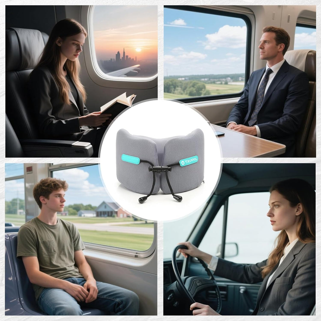 Nackenkissen Flugzeug Reisekissen Memory Foam Erwachsene Nackenhörnchen Reise Verstellbares Auto-Kop