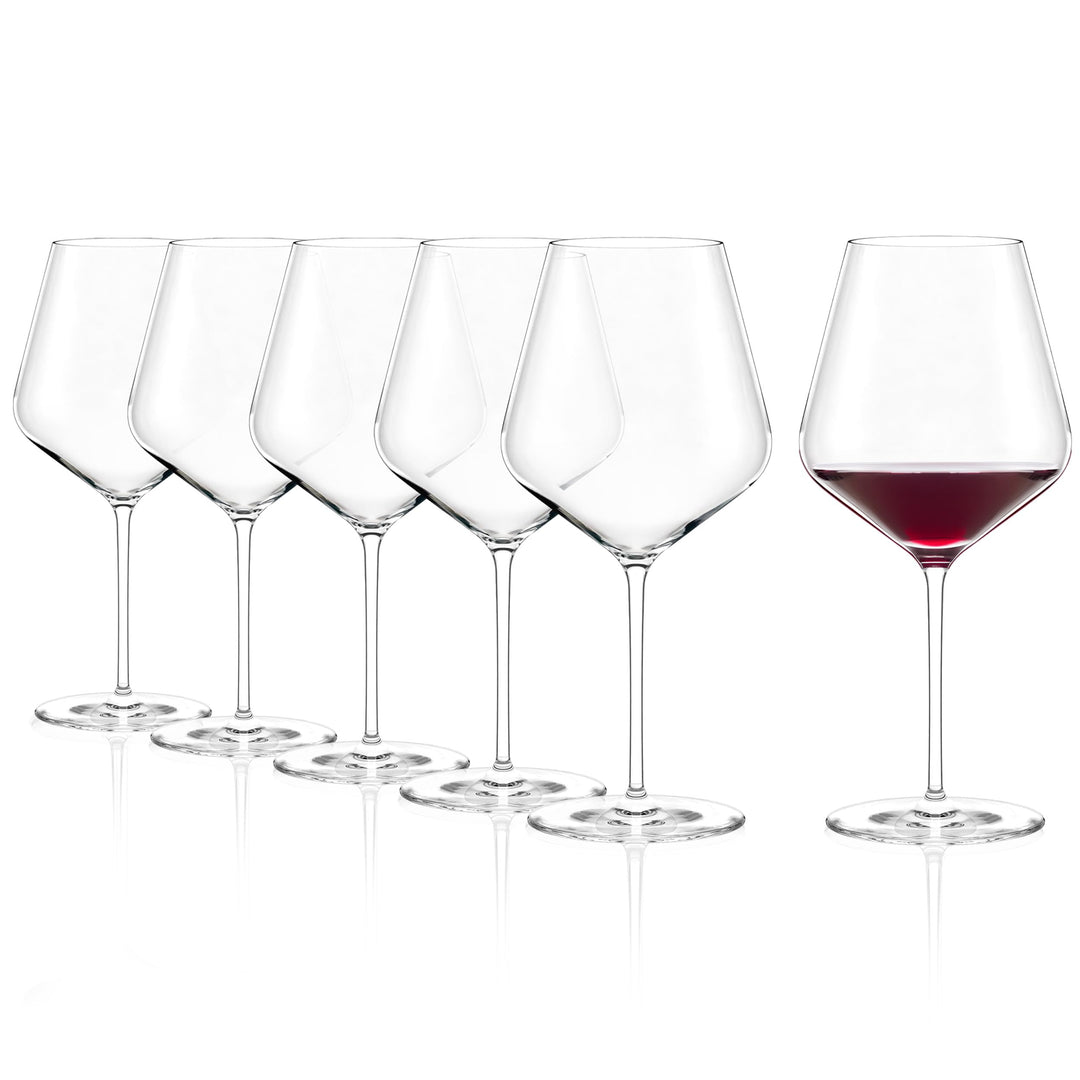 Stölzle Lausitz Burgunderkelch Starlight 820ml I Rotweingläser 6er Set I Weingläser spülmaschinenfes