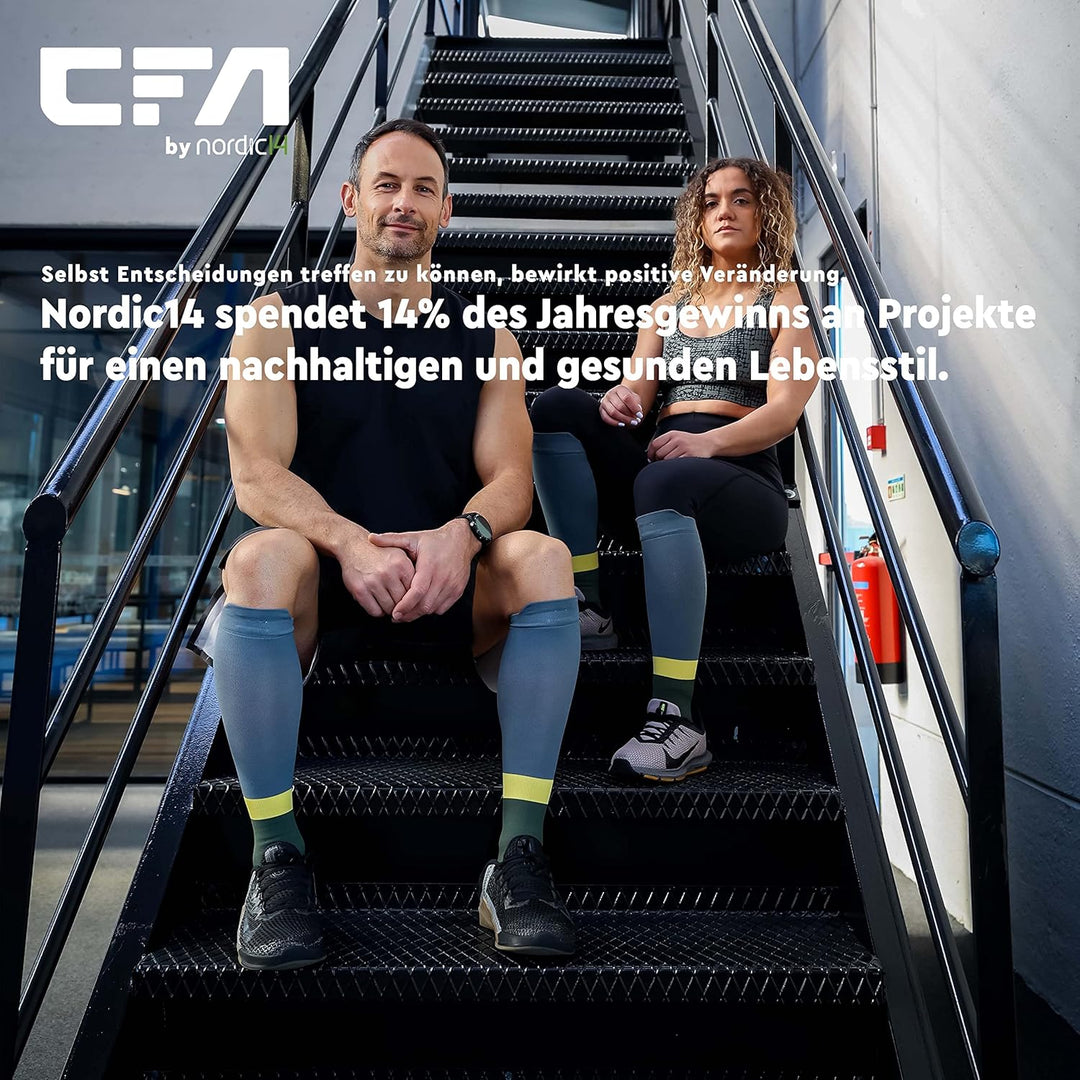 CFA V2 Kompressionsstrümpfe Damen und Herren - Ideal fürs Laufen, Fitnessstudio, Radfahren, Muskeler