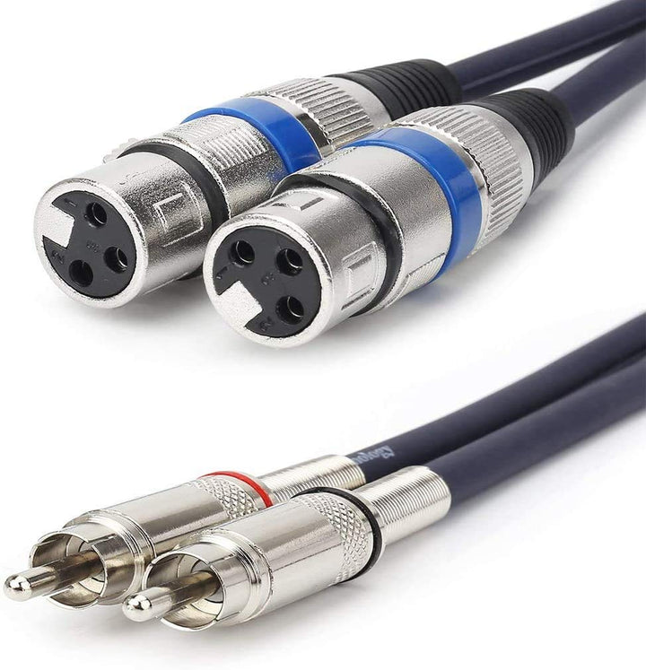 2×XLR Weiblich Kable Auf 2×Cinch Kabel(RCA kable),Hochwertiger XLR-Stecker XLR Mikrofon XLR Patchkab