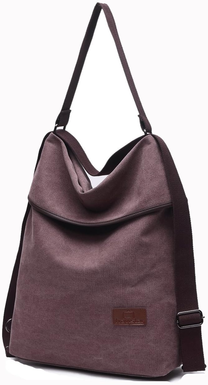 Travistar Damen Canvas Schultertasche Rucksack Gross Handtasche Vintage Damen umhängetasche Anti Die