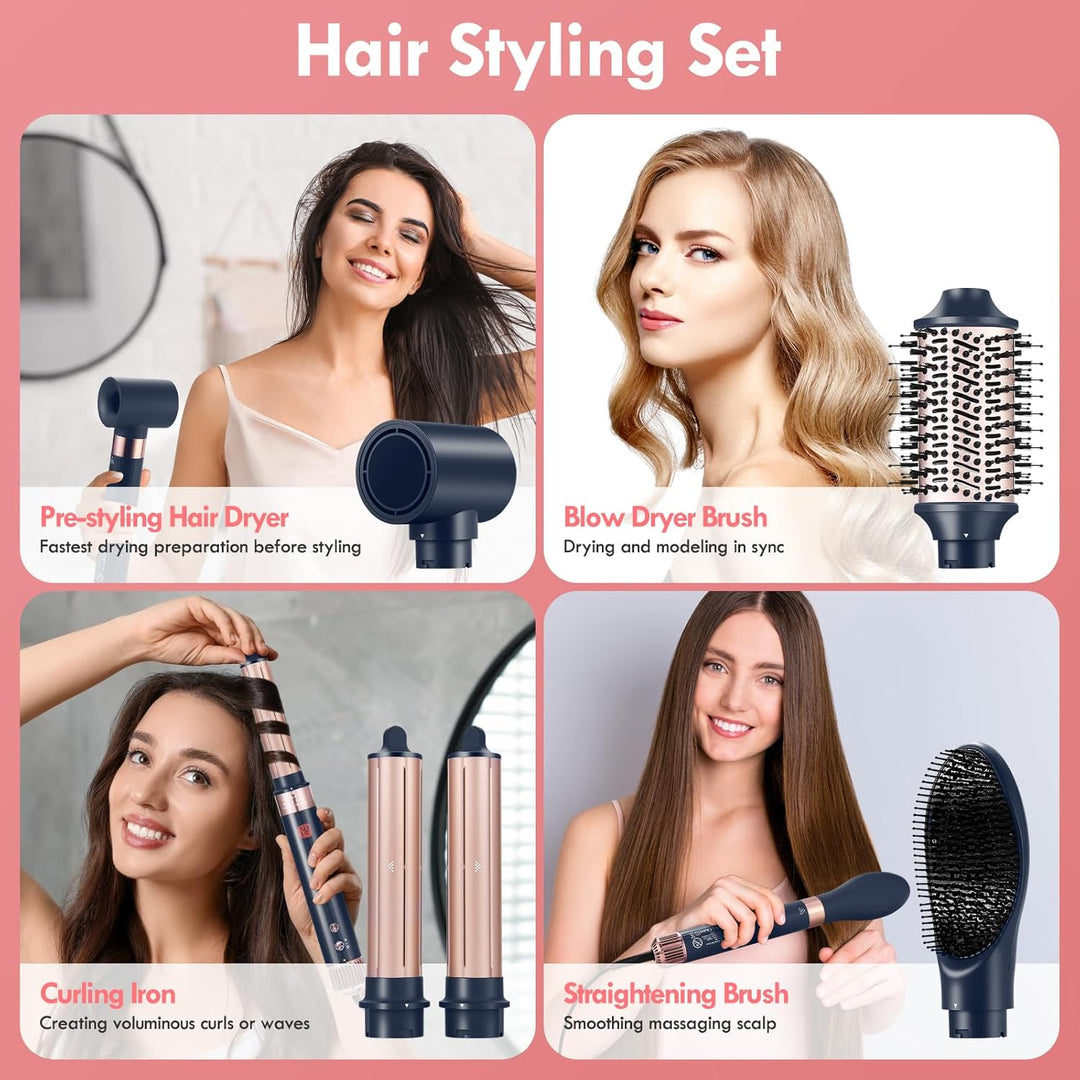 Hairstyler 5 in 1, NDLT Hohe Konzentration Negativer Lonen Multi Haarstyler Haartrockner, Föhnbürste