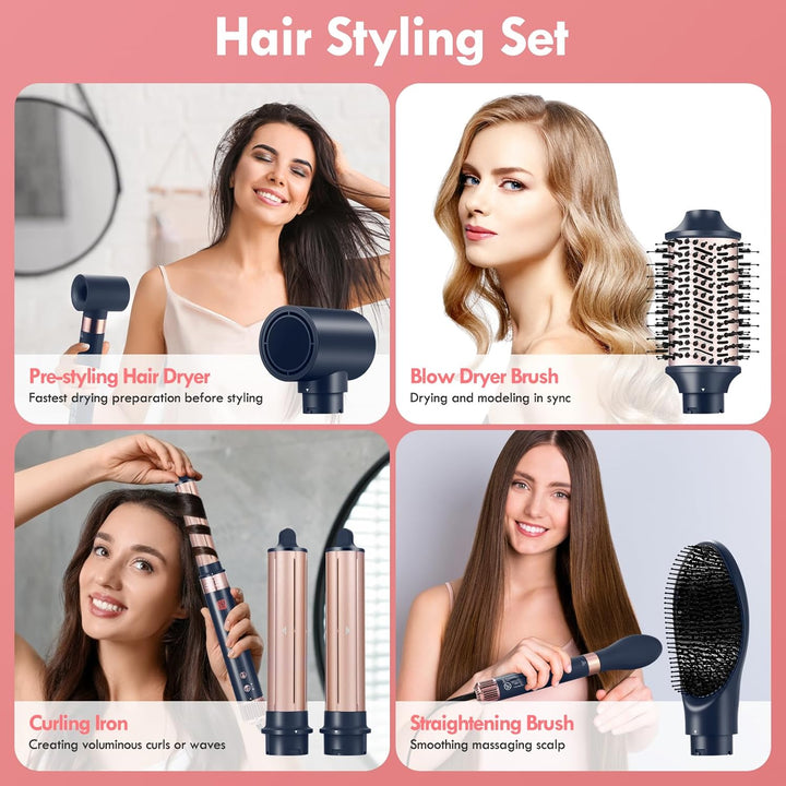 Hairstyler 5 in 1, NDLT Hohe Konzentration Negativer Lonen Multi Haarstyler Haartrockner, Föhnbürste