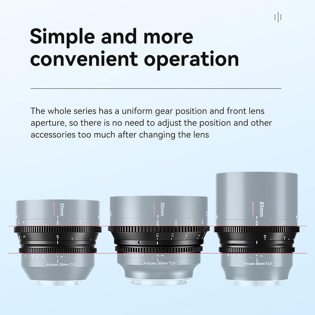 7artisans 35mm/50mm/85mm T2.0 Large Aperture Cine Lens Compatible for Nikon Z-Mount