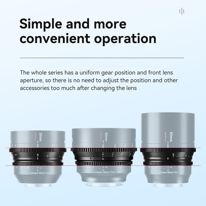 7artisans 35mm/50mm/85mm T2.0 Large Aperture Cine Lens Compatible for Nikon Z-Mount
