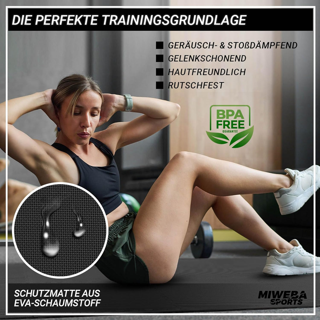 Miweba Sports Bodenschutzmatte BS-100 - Sportmatte - Set 8-teilig - 62x62cm - Schutzmatte - Gymnasti