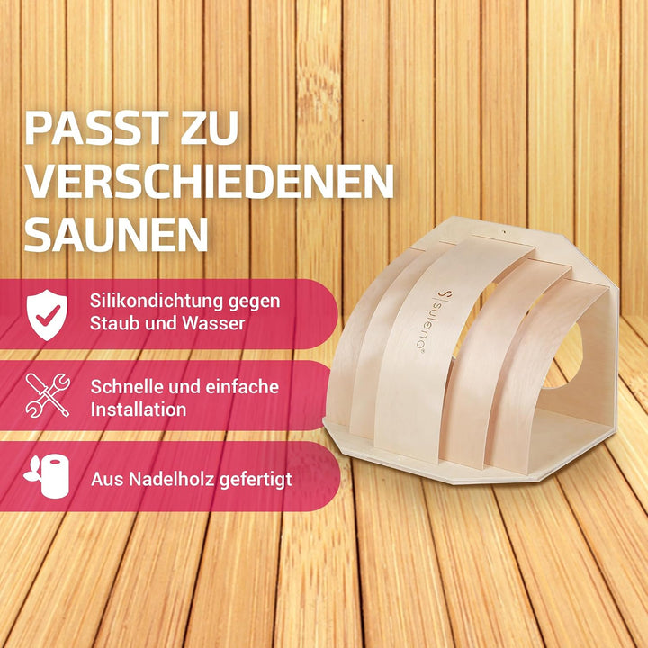 SULENO Saunalampe BELLA ECK Saunaleuchte mit Blendschirm und Fassung | hitzebeständige Saunalampe mi