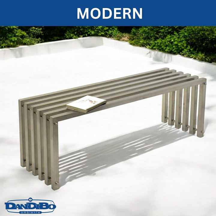 DanDiBo Gartenbank Wetterfest Metall Edelstahl Massiv 115 cm Sitzbank Outdoor Garten 96607 Parkbank