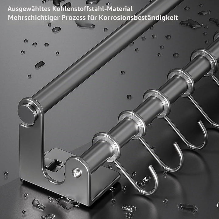 Hakenleiste Küche ohne Bohren mit 8 Haken | Küchenutensilienhalter, Küchenleiste, Küchen Organizer,