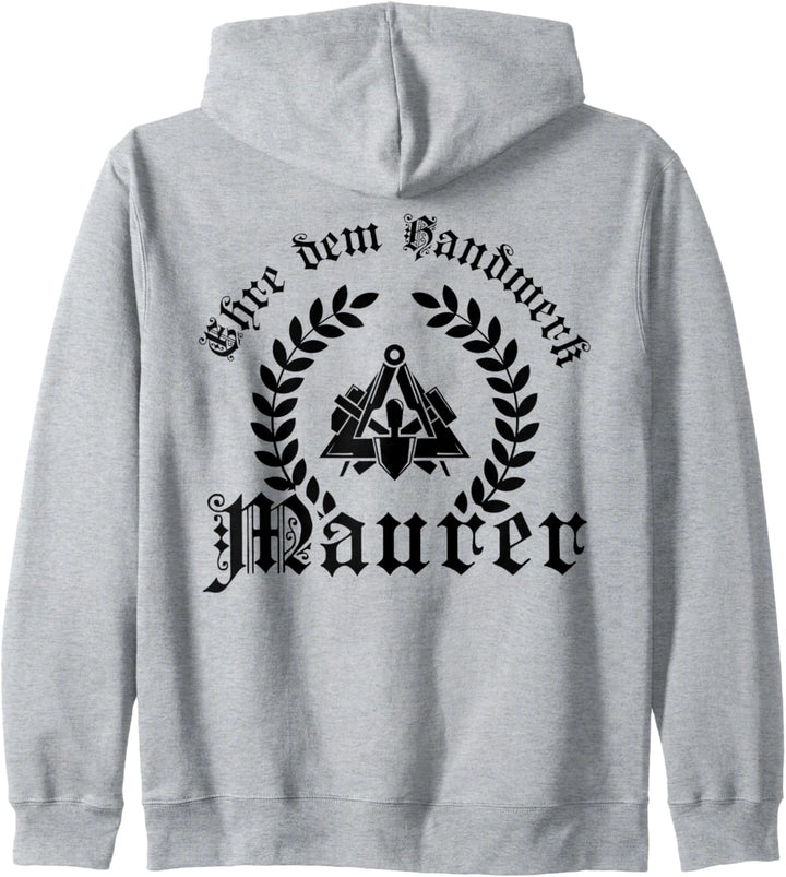 Ehre dem Handwerk - Maurer Ährenkranz mit Zunftzeichen Kapuzenjacke