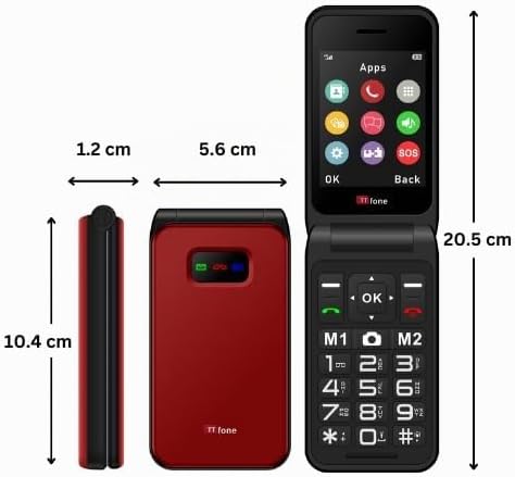 TTfone TT760 Klapptelefon 4G mit Grossen Tasten für Senioren und Notruf-Taste - Entsperrtes Grundleg