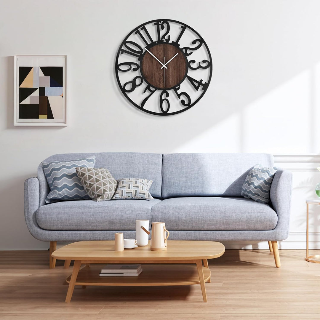 Grosse Wanduhr Tickgeräusche, 40CM/16 Zoll Lautlos, Geräuschlose, Batteriebetrieben, Modern, Übergro